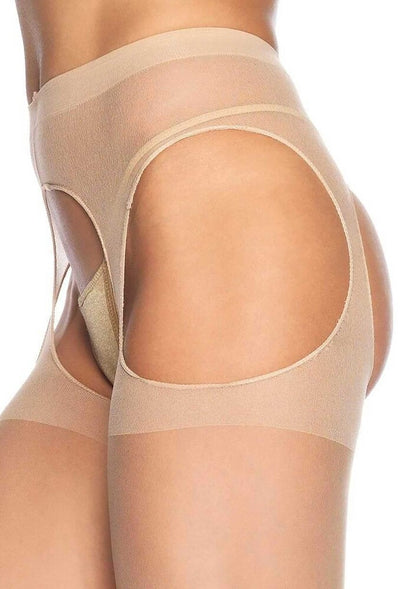 Collant sheer suspender nude